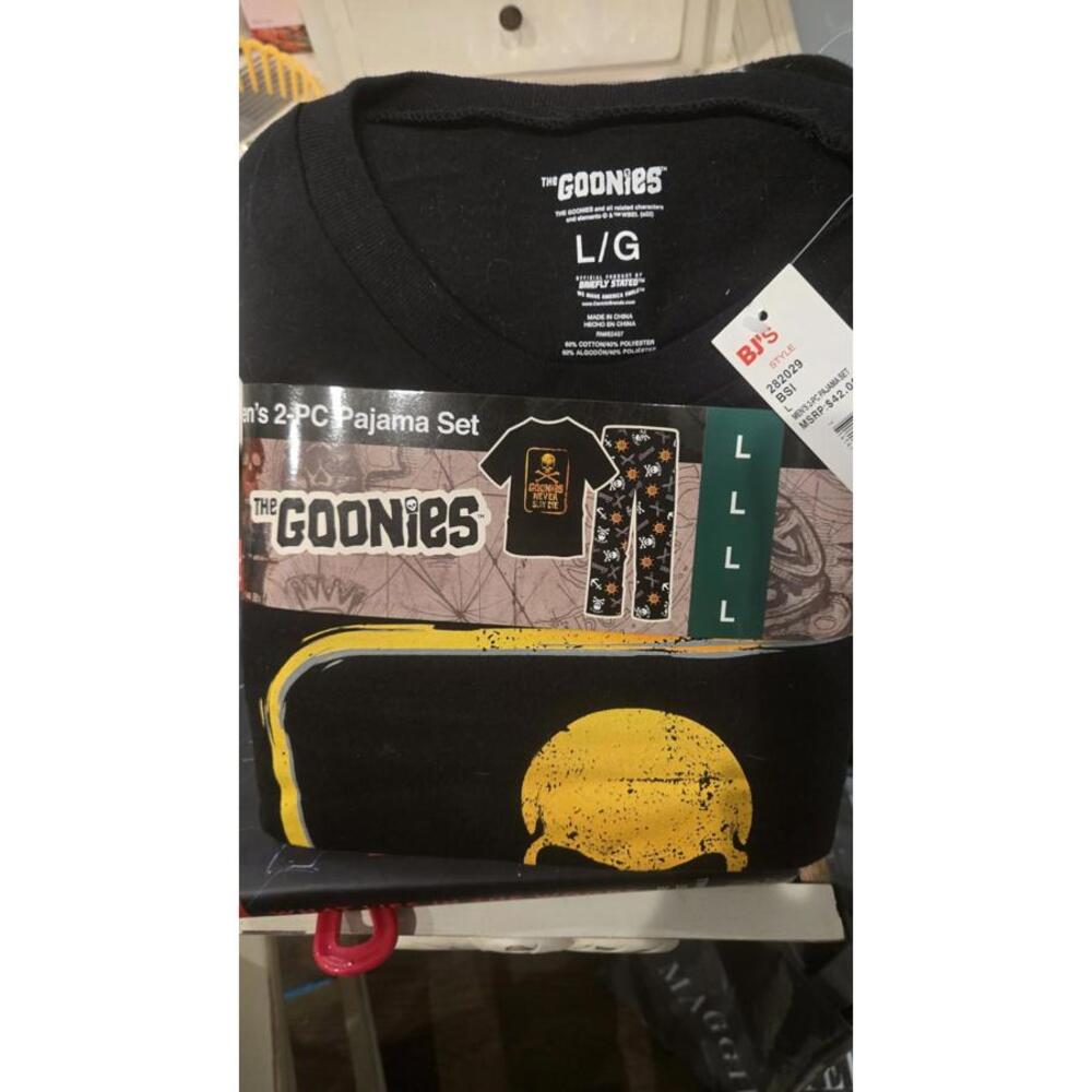 Goonies Mens Pajama Set Fleece Bottoms Large NWT New Rare VhTF